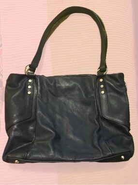 Acqua di Perla Dark Navy Leather Handbag